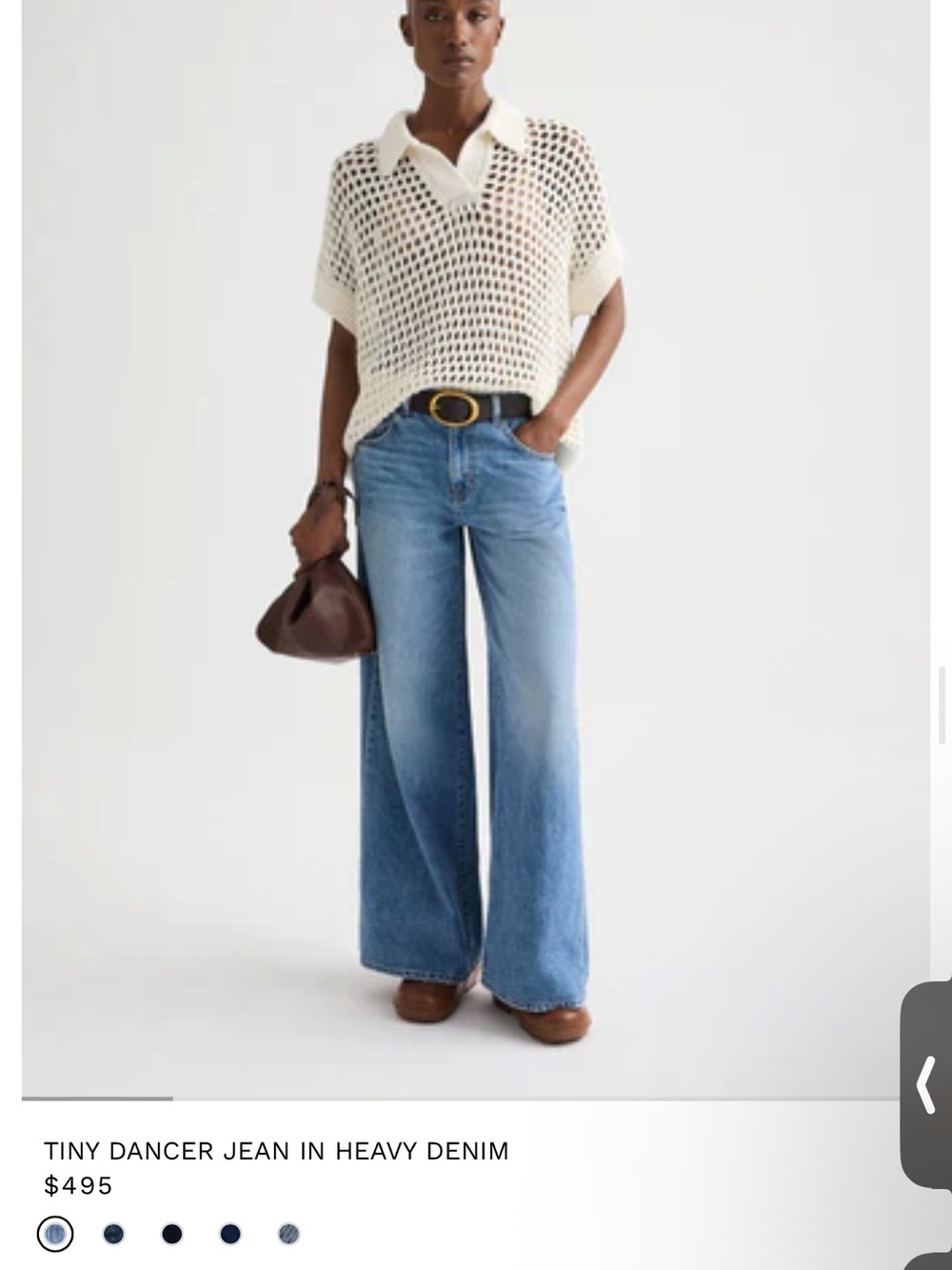 Light Blue Wide-Leg Heavy Denim Jeans - Unbranded
